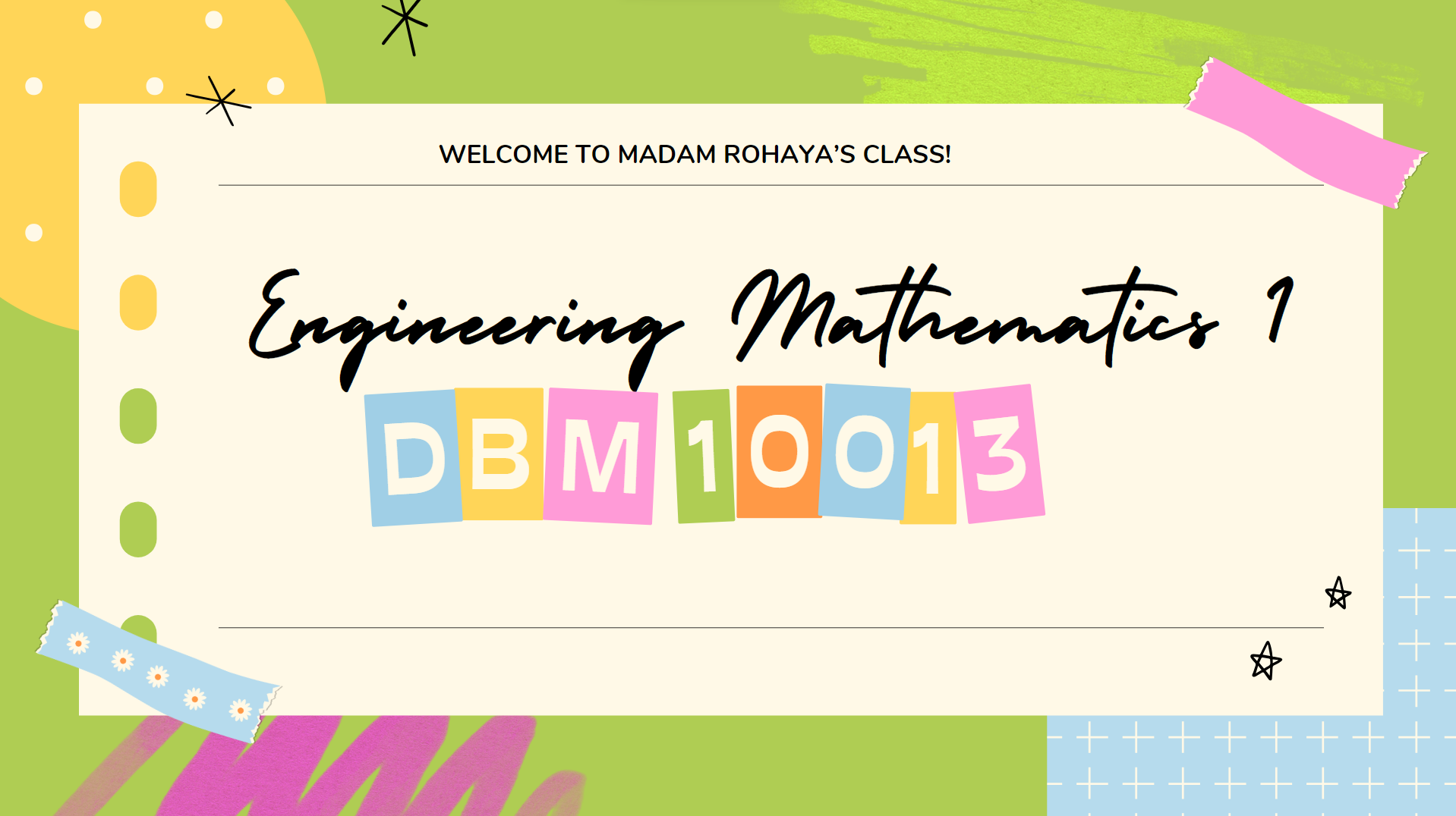 DBM10013 ENGINEERING MATHEMATICS 1